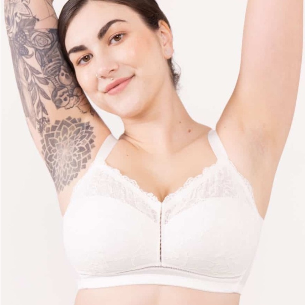 Elegant Pink/Rose Champagne Lace Bralette